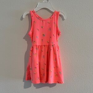 Freestyle Coral Kids Dress with Floral Design